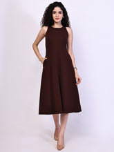 Exude Golden Glow Brown Maxi Dress with Pockets