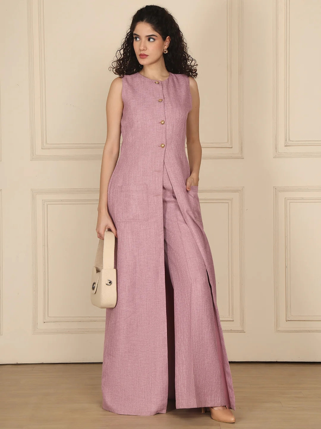 Exude Luxe Linen Set Lilac