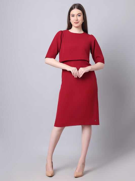 Exude Ethereal Oversize Top Dress (Red)