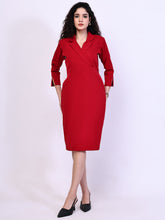 Exude Wonder Blazer Sheath Dress (Red)