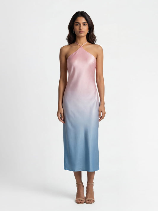 Blush Ombre Satin Dress