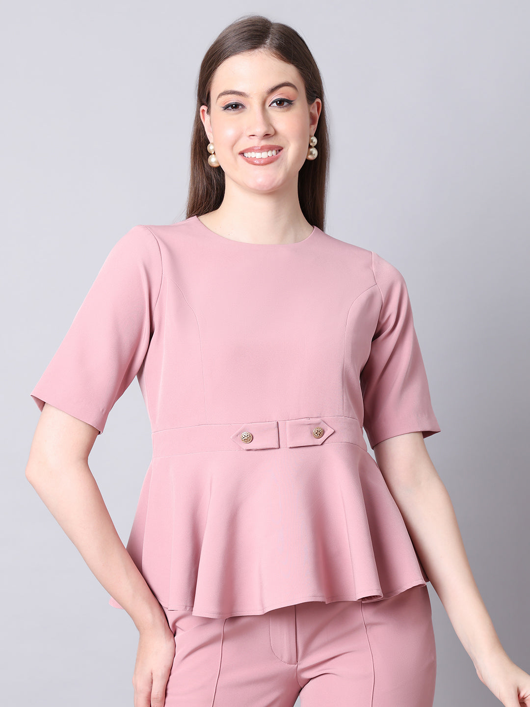 Exude Chic Revolution A-line Top Dusty Pink Tops