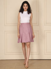 Exude Linen Bloom A-line Skirt Lilac