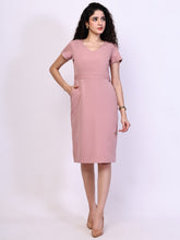 Exude Composure Sheath Dress (Dusky Pink)