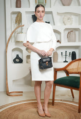 Exude Incandescent Draped Dress (White)