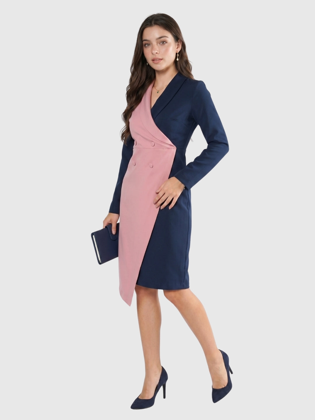 Exude Blush Noir Dual-Tone Blazer Dress