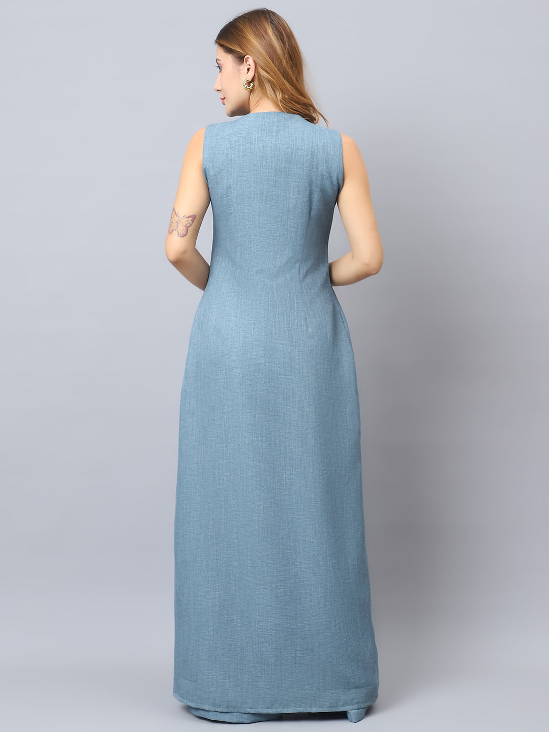 Exude Luxe Linen Set Cyan