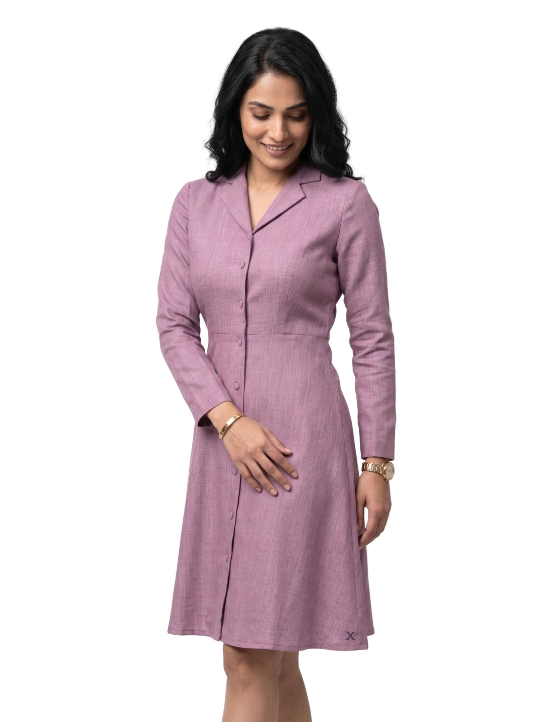 Exude Lilac Linen Blazer Dress