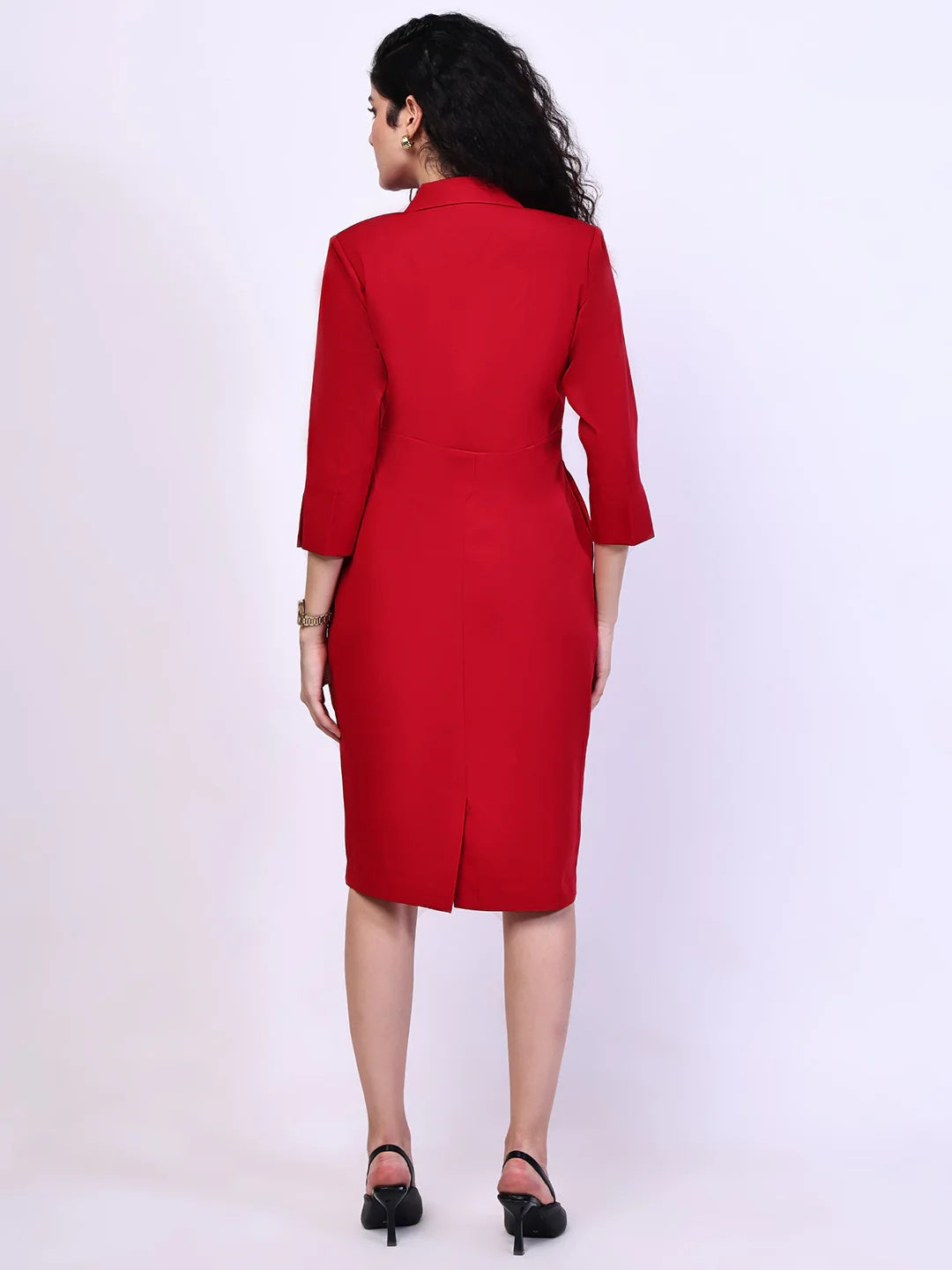 Exude Wonder Blazer Sheath Dress Red