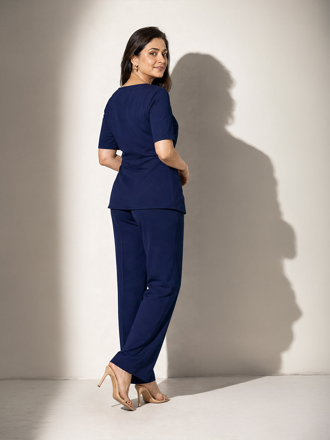Navy Knot-Detail Co-ord Set