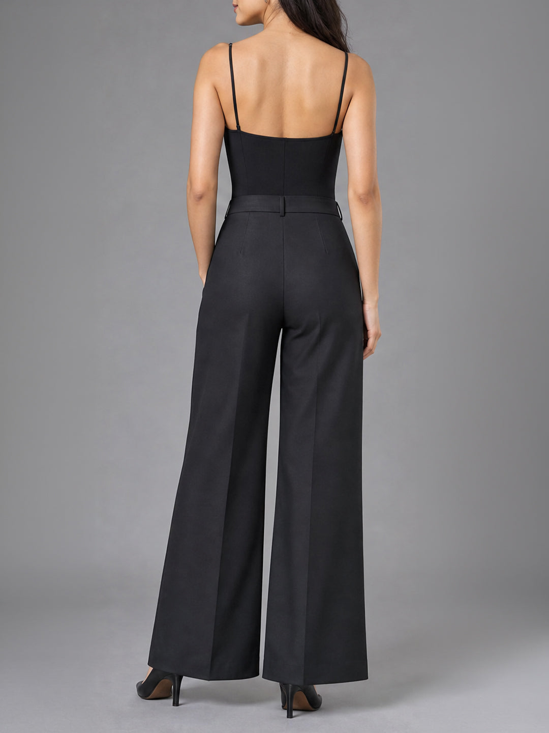 Black High-Waist Wide Leg Trousers
