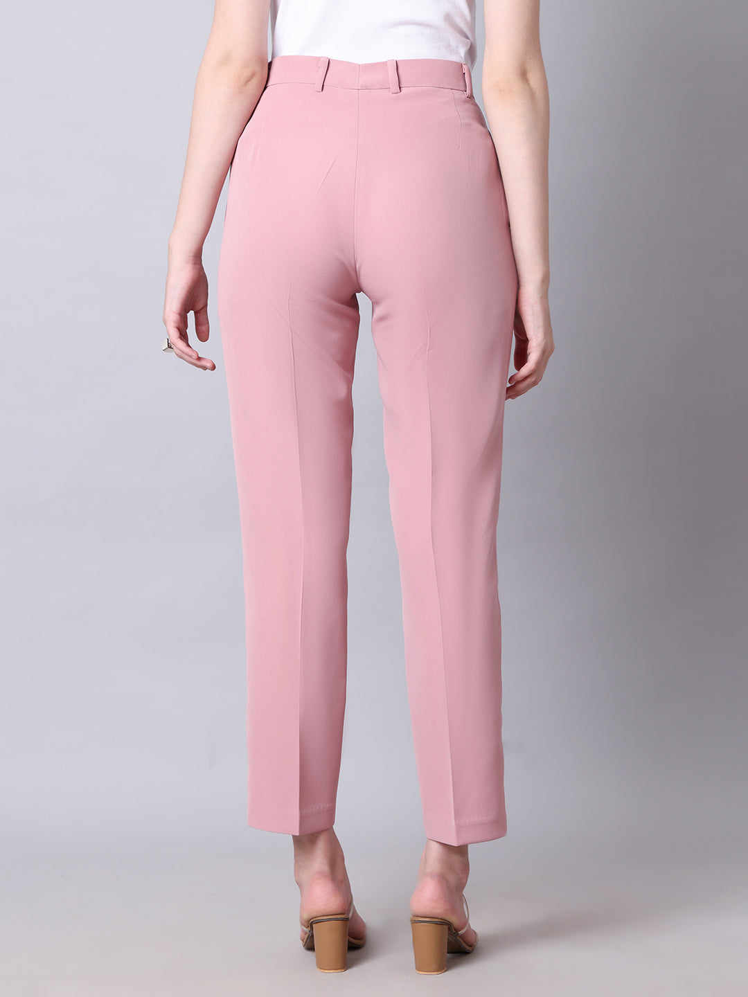 Exude Timeless Tranquility Front Pleat Trouser Dusty Pink Trouser
