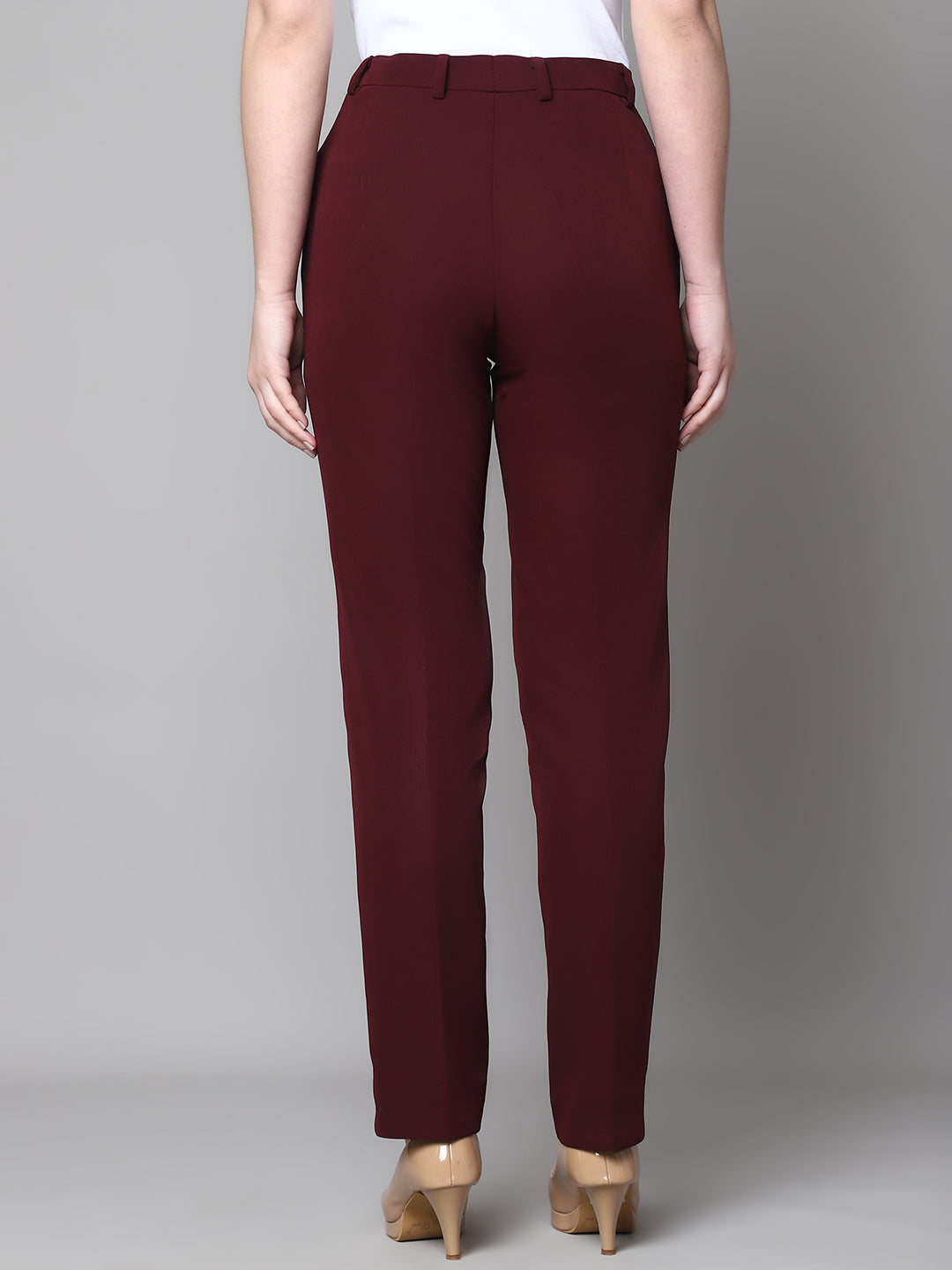 Exude Empathy & Edge Straight Fit Trouser Wine Trousers