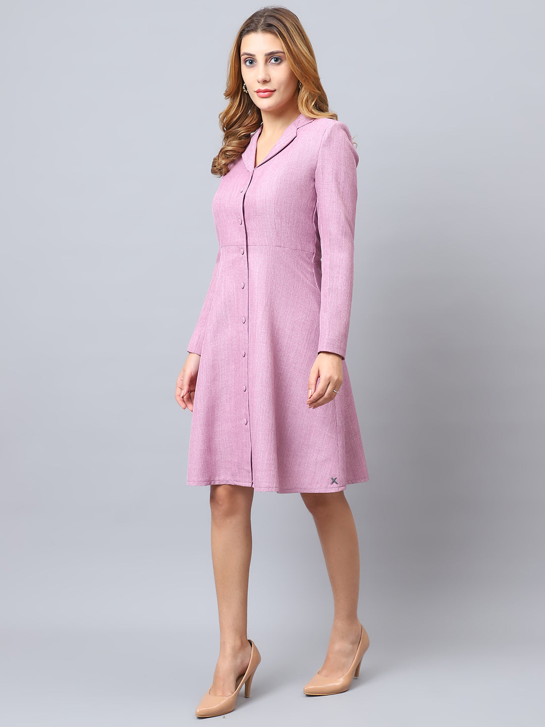 Exude Lilac Linen Blazer Dress