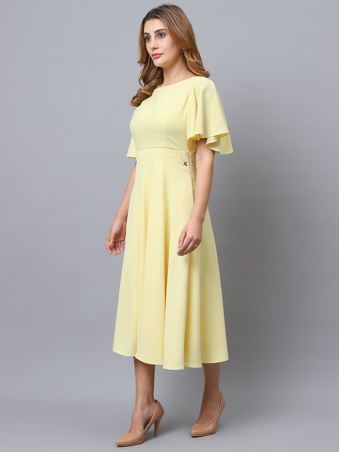 Exude Linen Bloom Midi Dress
