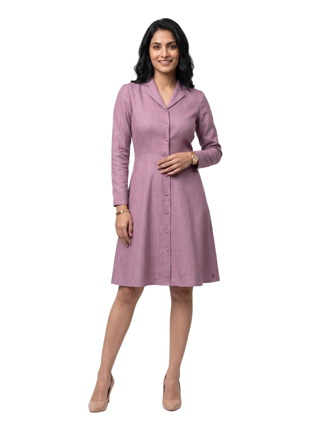 Exude Lilac Linen Blazer Dress