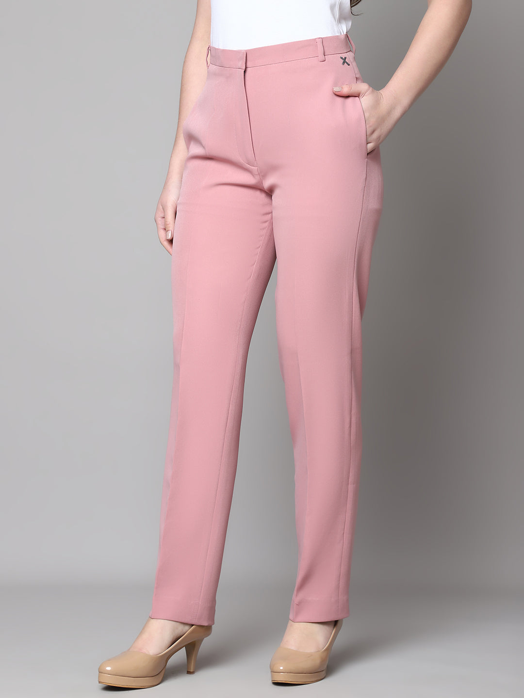 Exude Empathy & Edge Straight Fit Trouser Dusty Pink