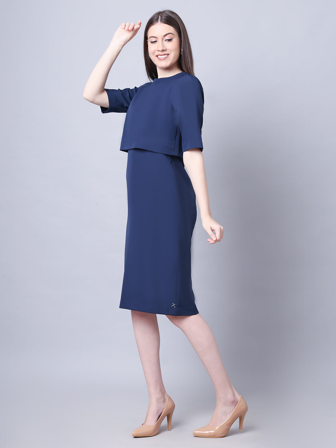Exude Ethereal Oversize Top Dress Navy