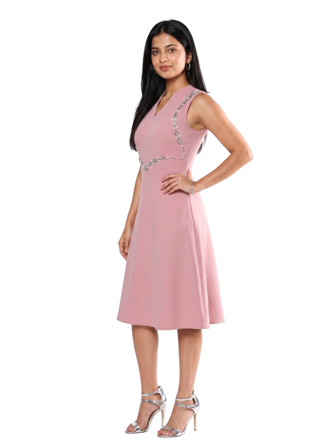Exude Blush Grace Embellished A Line Dress
