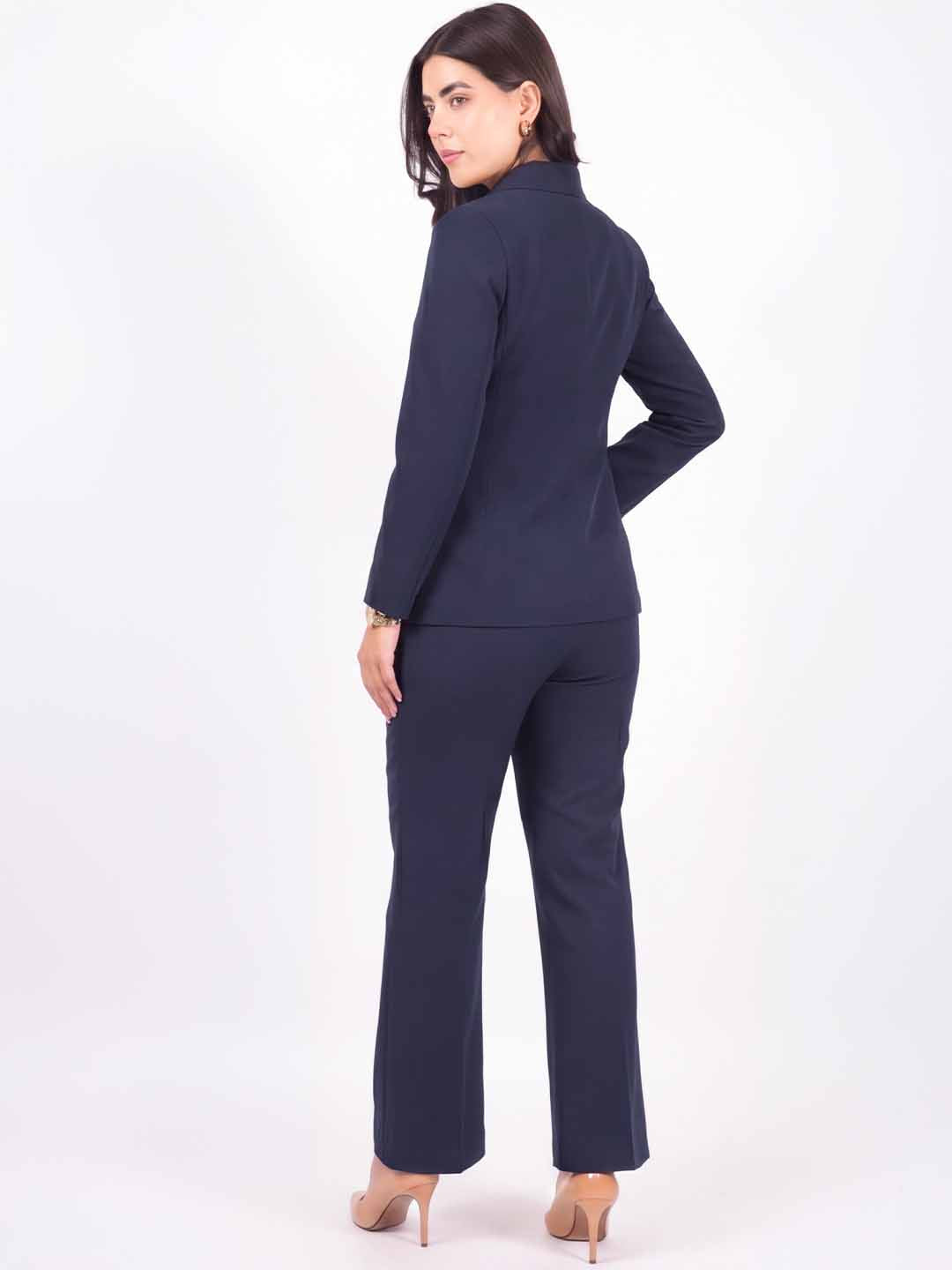 Exude Bold Vision Blazer set with Bootcut Trouser (Navy)