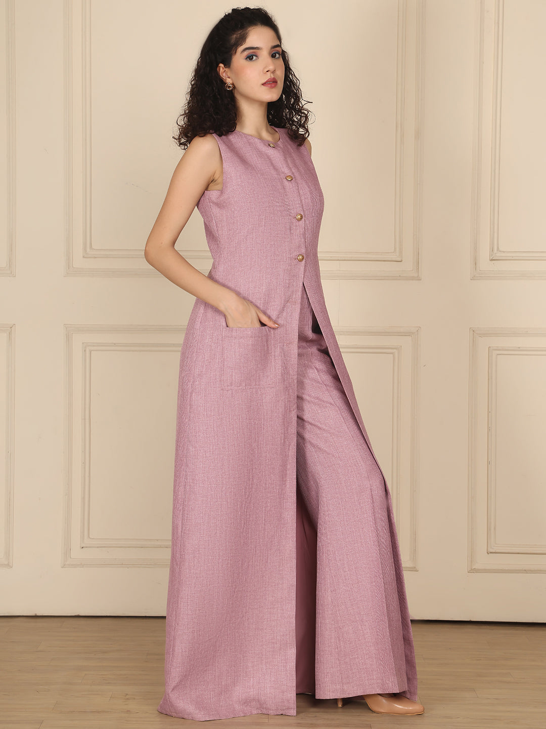 Exude Luxe Linen Set Lilac
