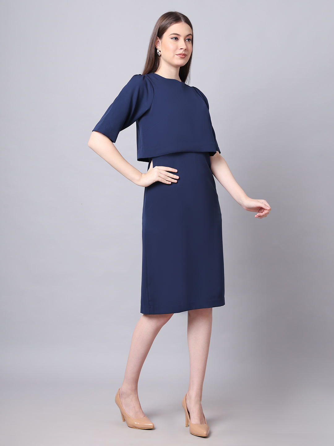 Exude Ethereal Oversize Top Dress Navy