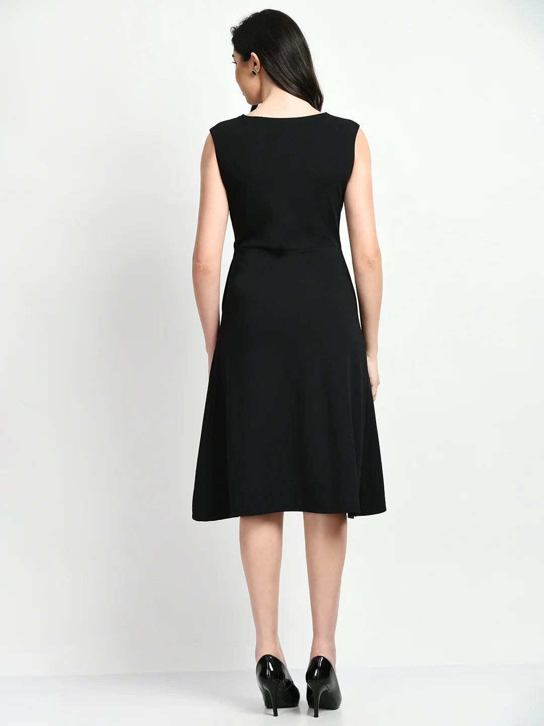 Exude Pride A-line Wrap Dress Black Dresses