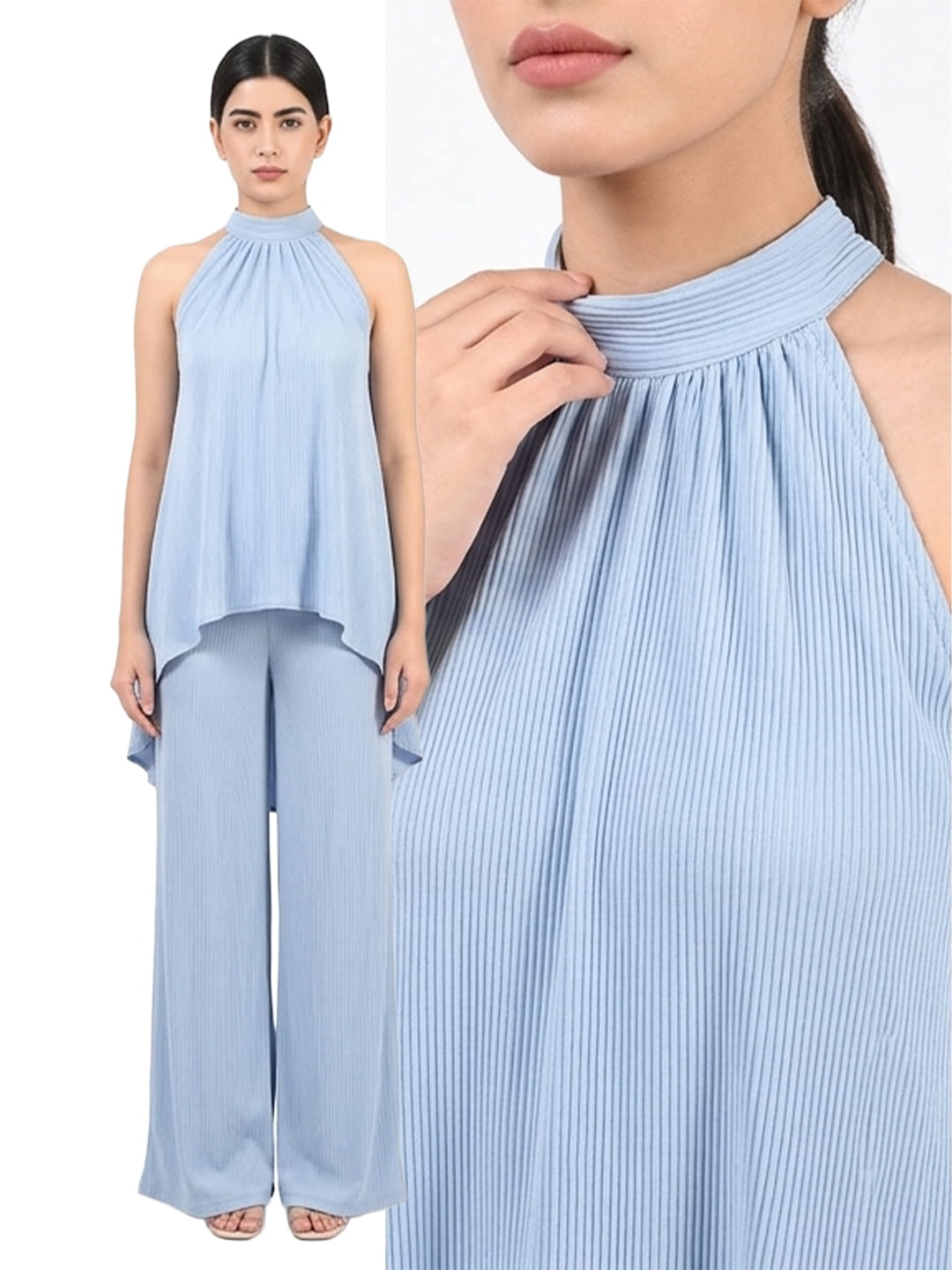 Exude Blue Haze Halter Set