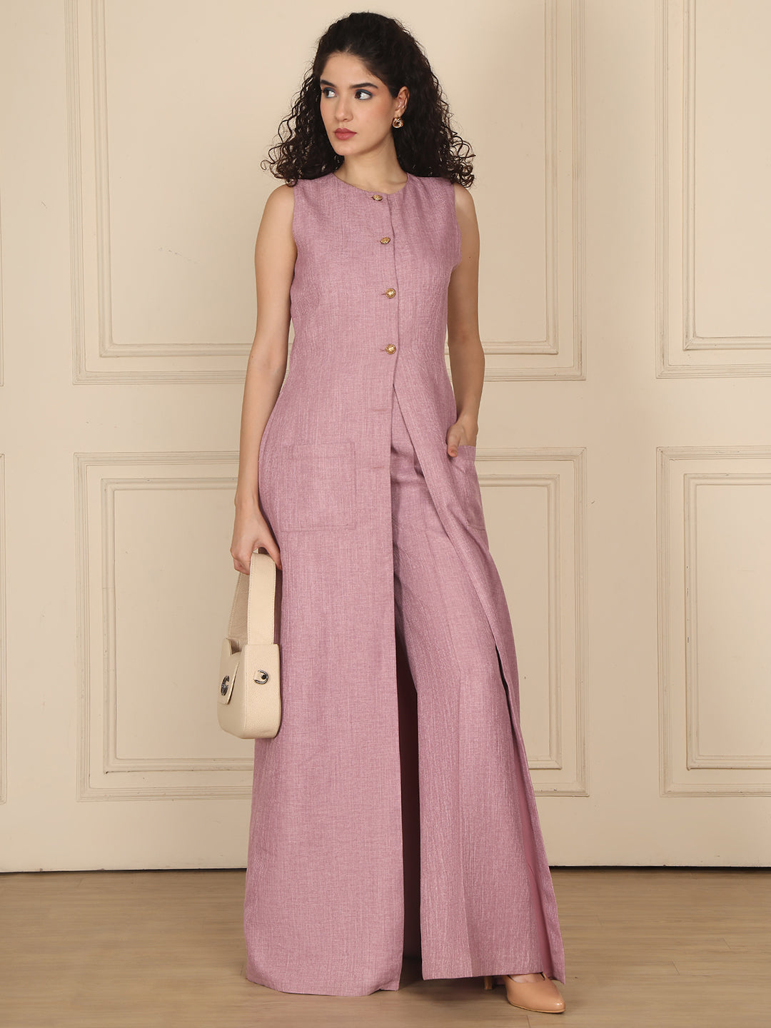 Exude Luxe Linen Set Lilac