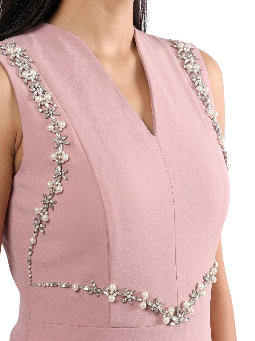 Exude Blush Grace Embellished A Line Dress