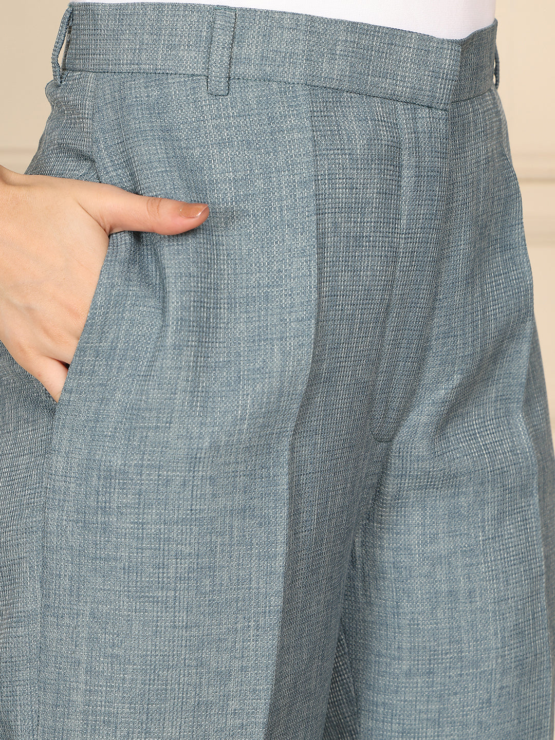Exude Linen Ease Trouser Cyan