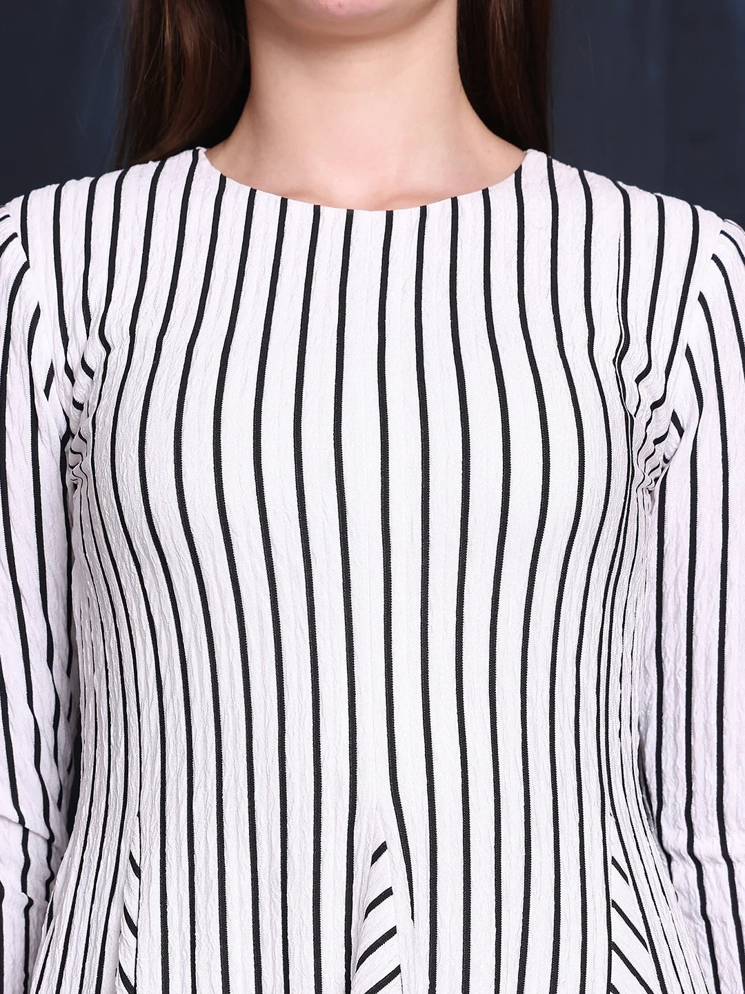 Exude Gleam & Grace A-line Dress With Unique Paneled Skirt Detailing