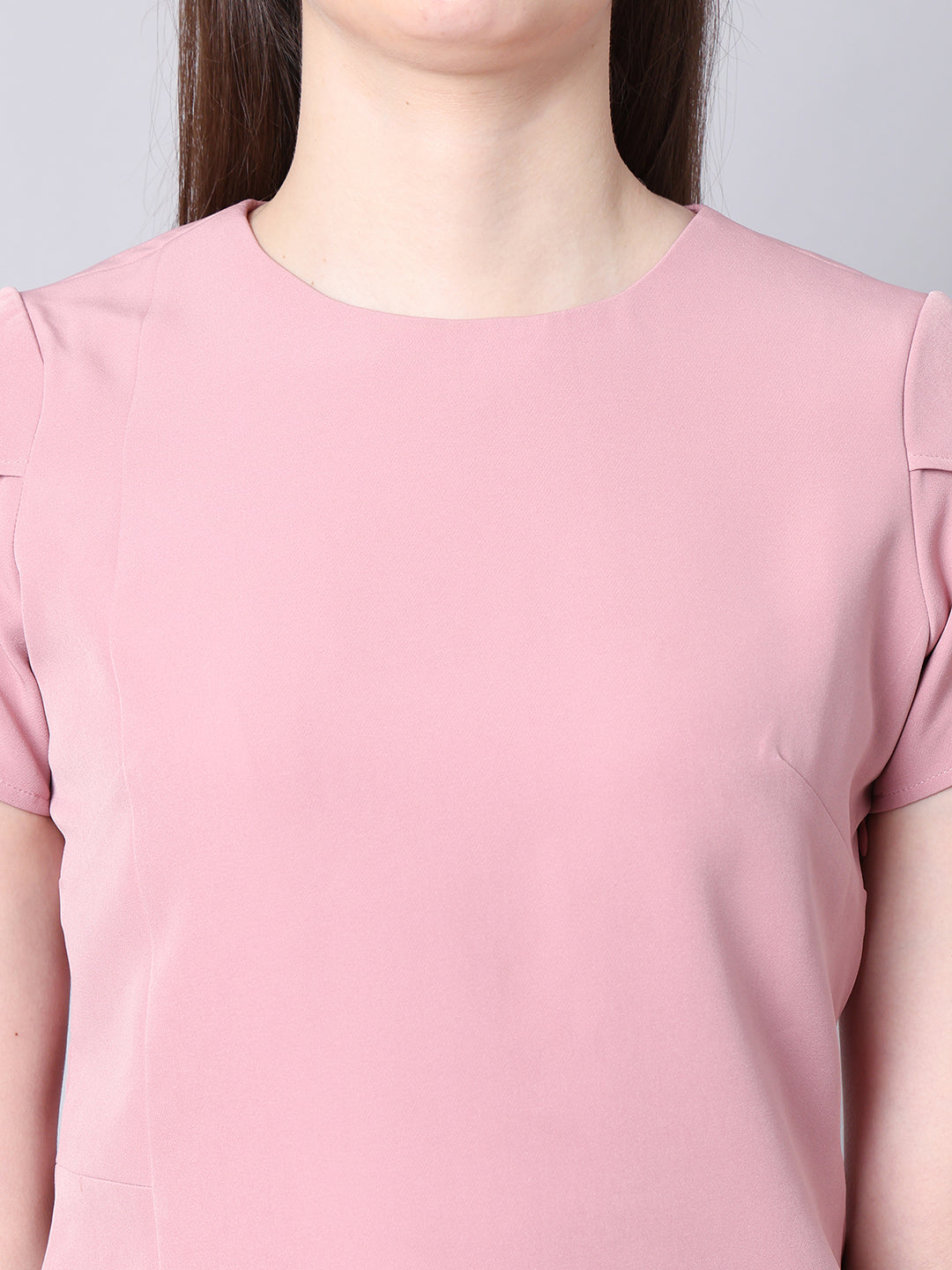 Exude Iconic Asymetrical Top with Straight Fit Trouser Co-ord Dusty Pink Co-ord Sets