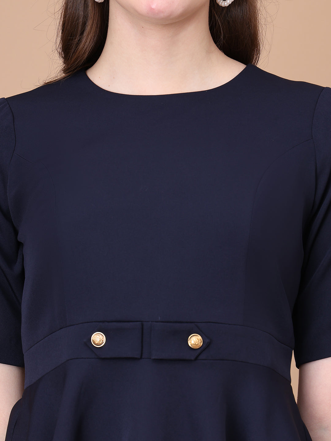 Exude Chic Revolution A-line Top Navy Tops