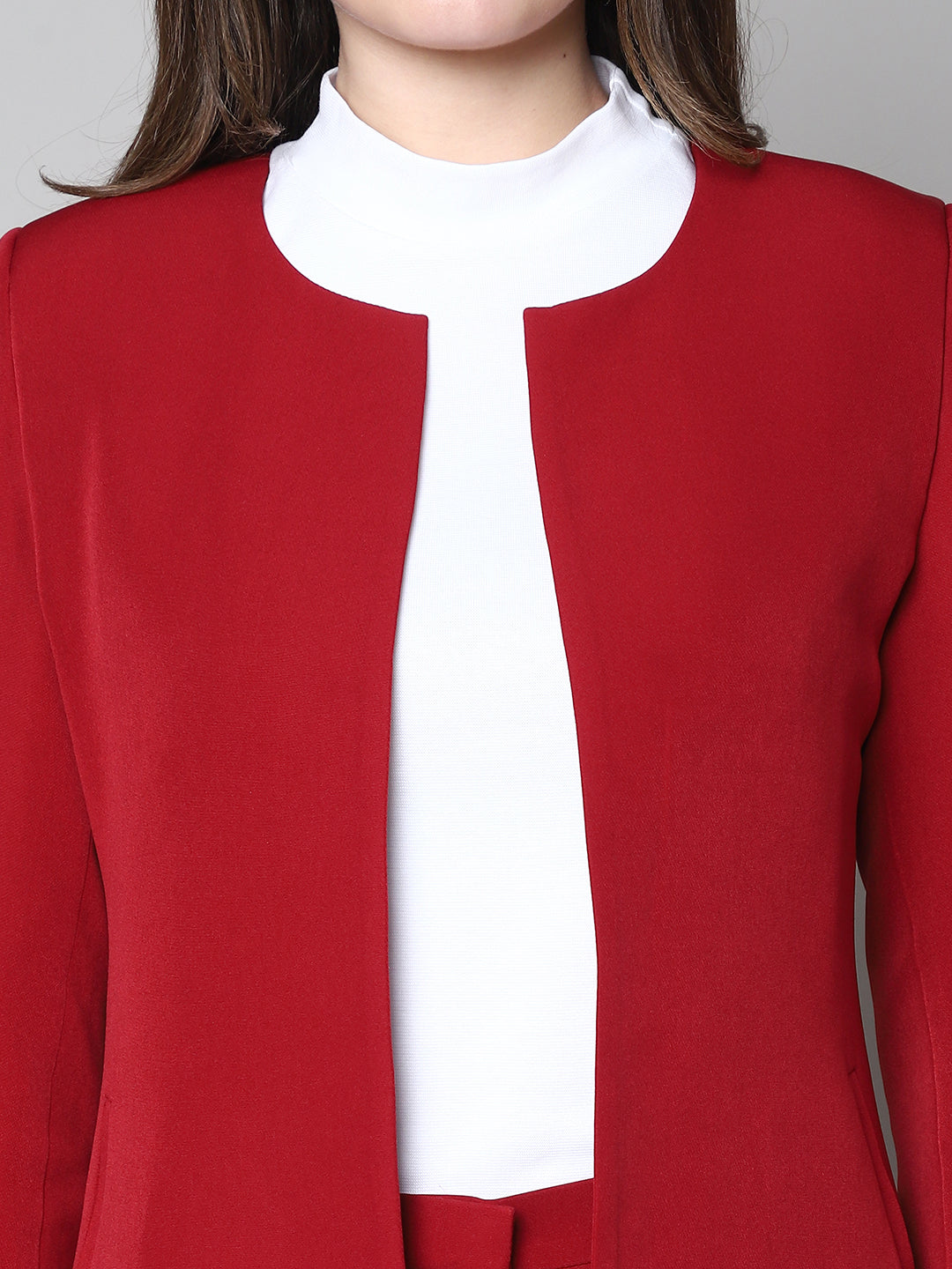 Exude Phoenix Rising Long Blazer and Straight Fit Trouser Red Suit