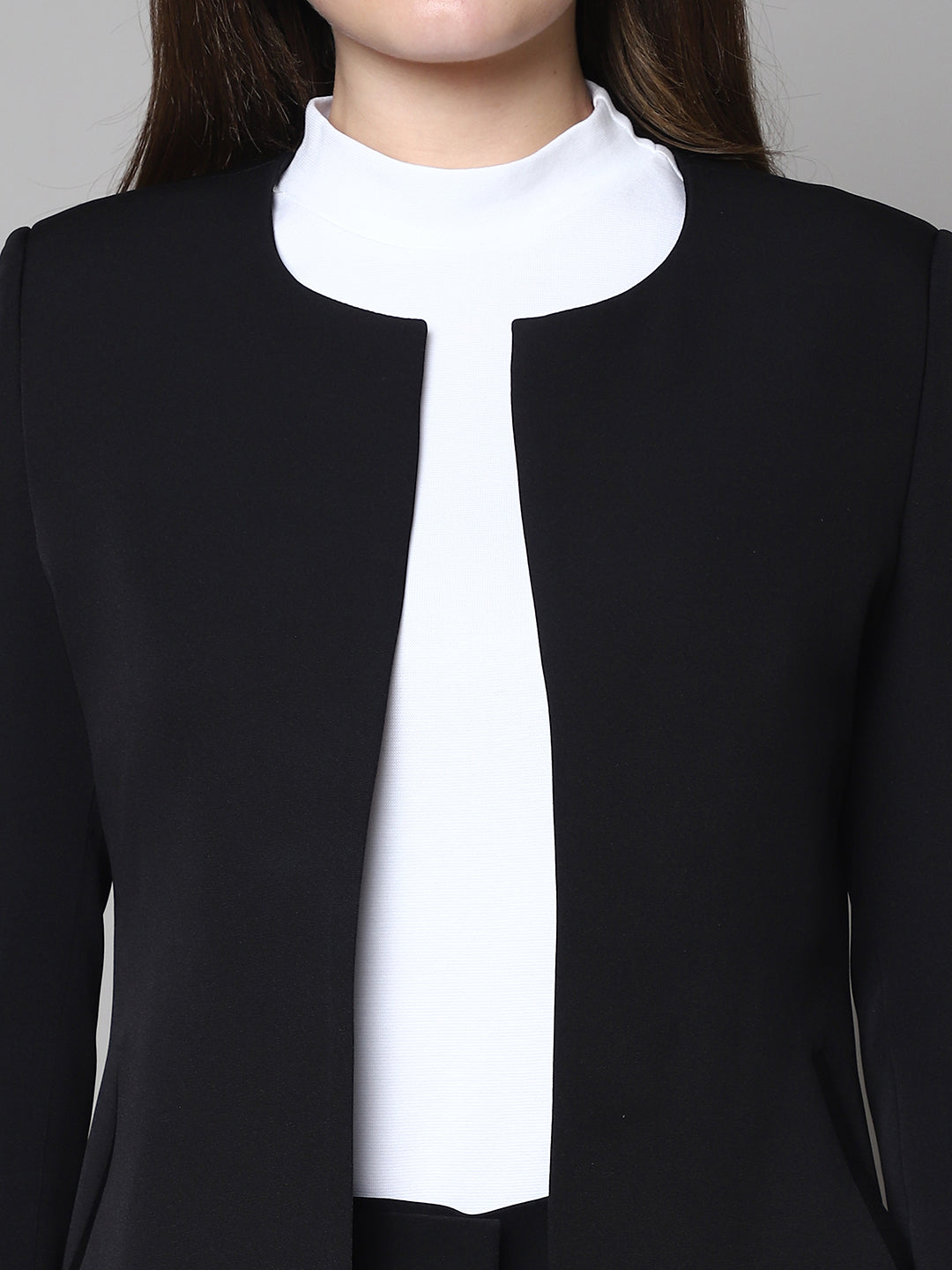 Exude Crowned Confidence Long Blazer (Black)