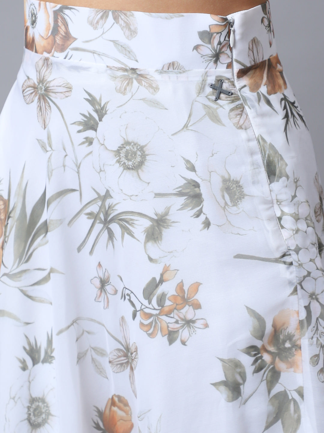 Exude White Bloom Co-ord with Skirt and Top