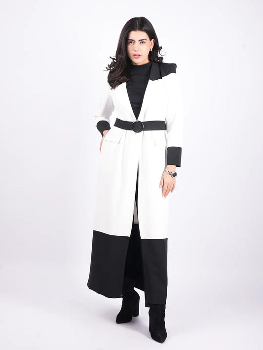 Exude Modern Monochrome Long Coat