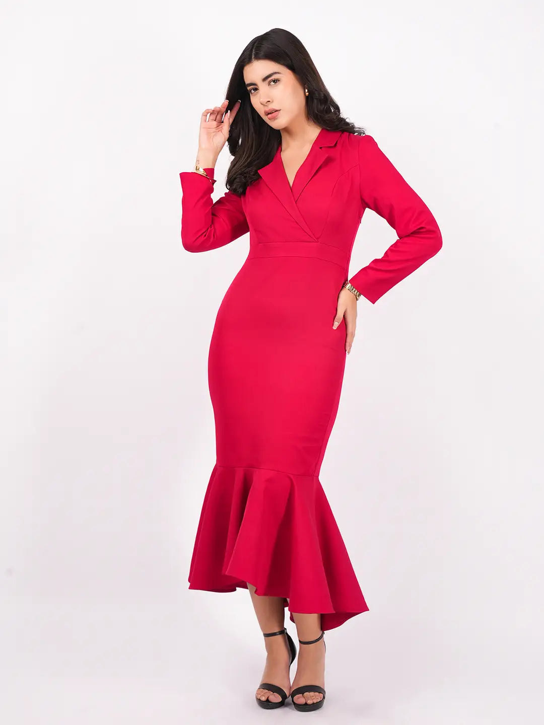 Exude Marina Trumpet Midi Dress Dresses