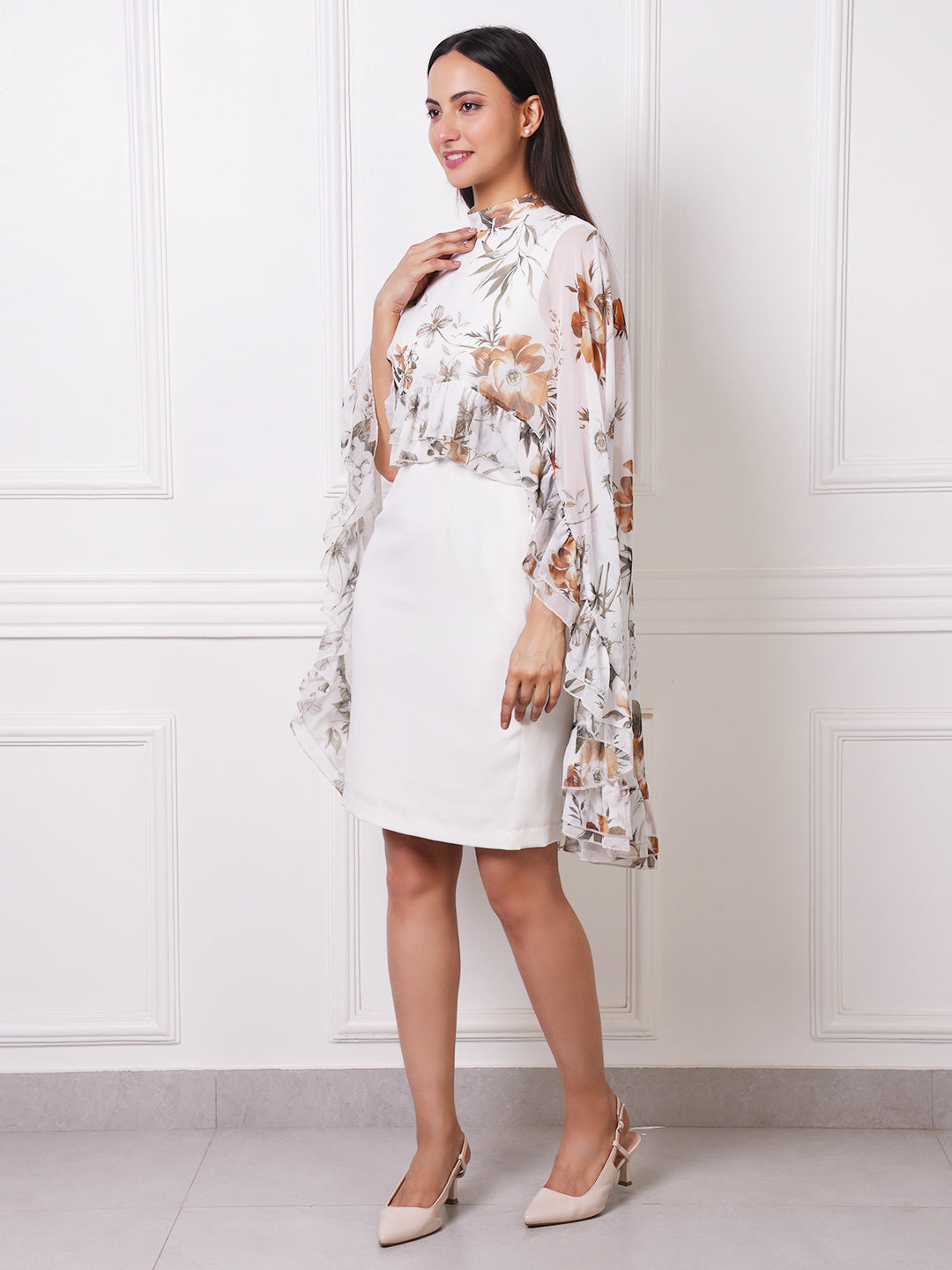 Exude Flora Cape Dress