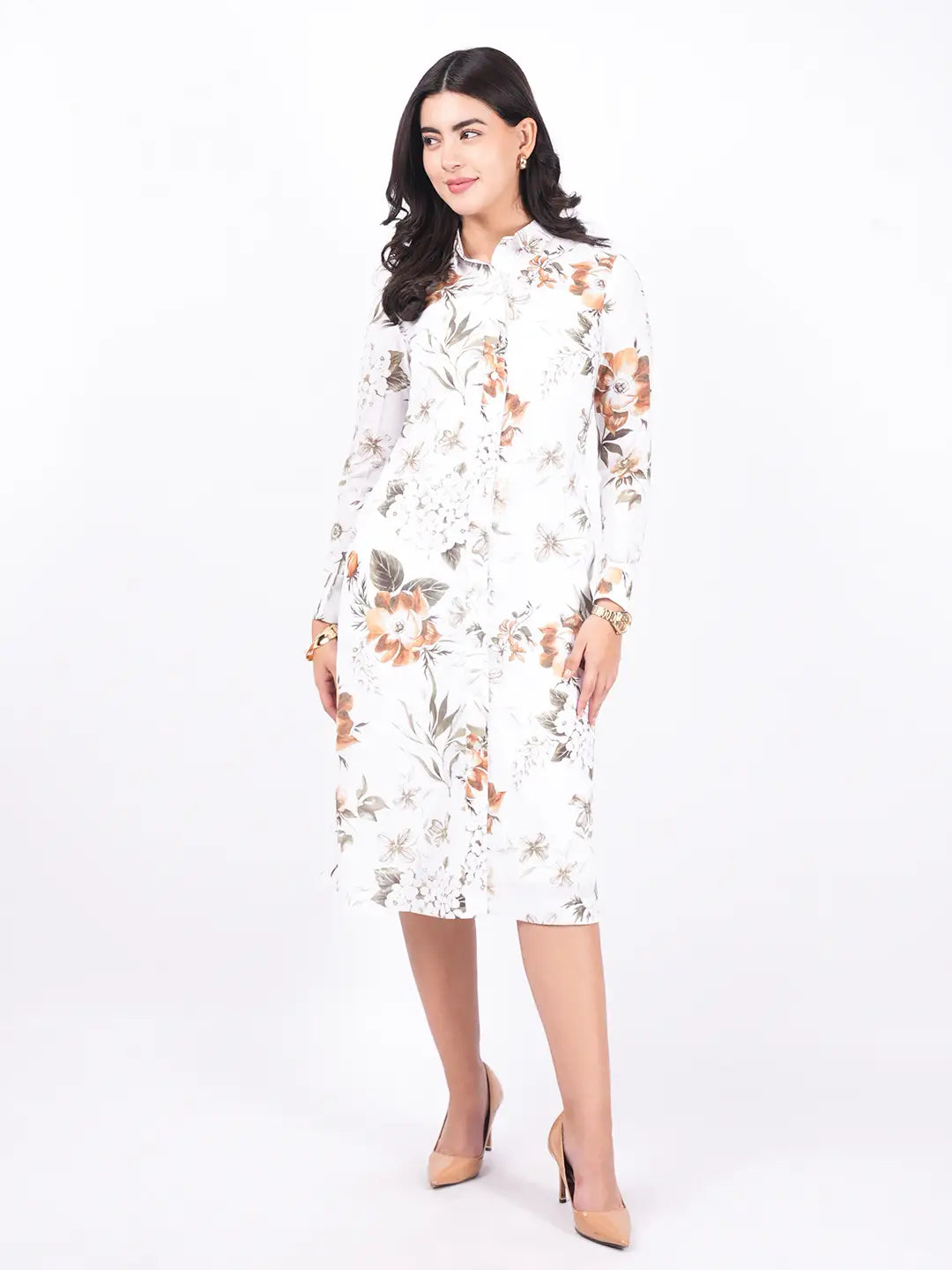 Exude Meadowlight Floral Midi Dress Dresses