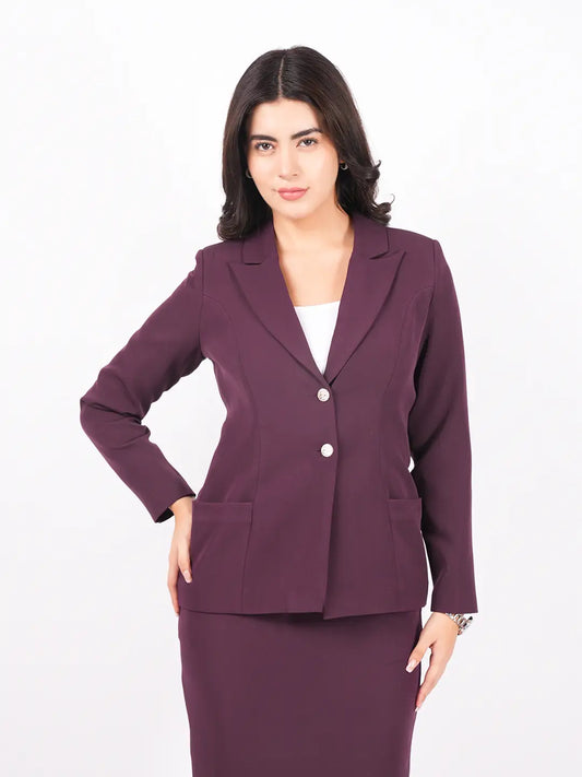 Exude Plum Authority Blazer