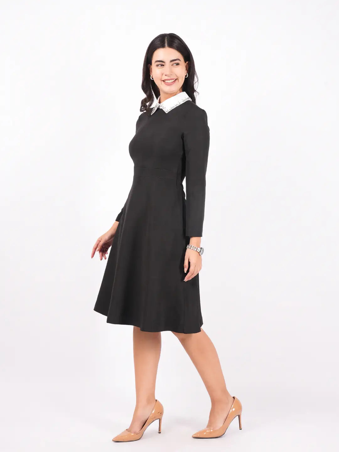 Exude Stardust Collar Dress Dresses