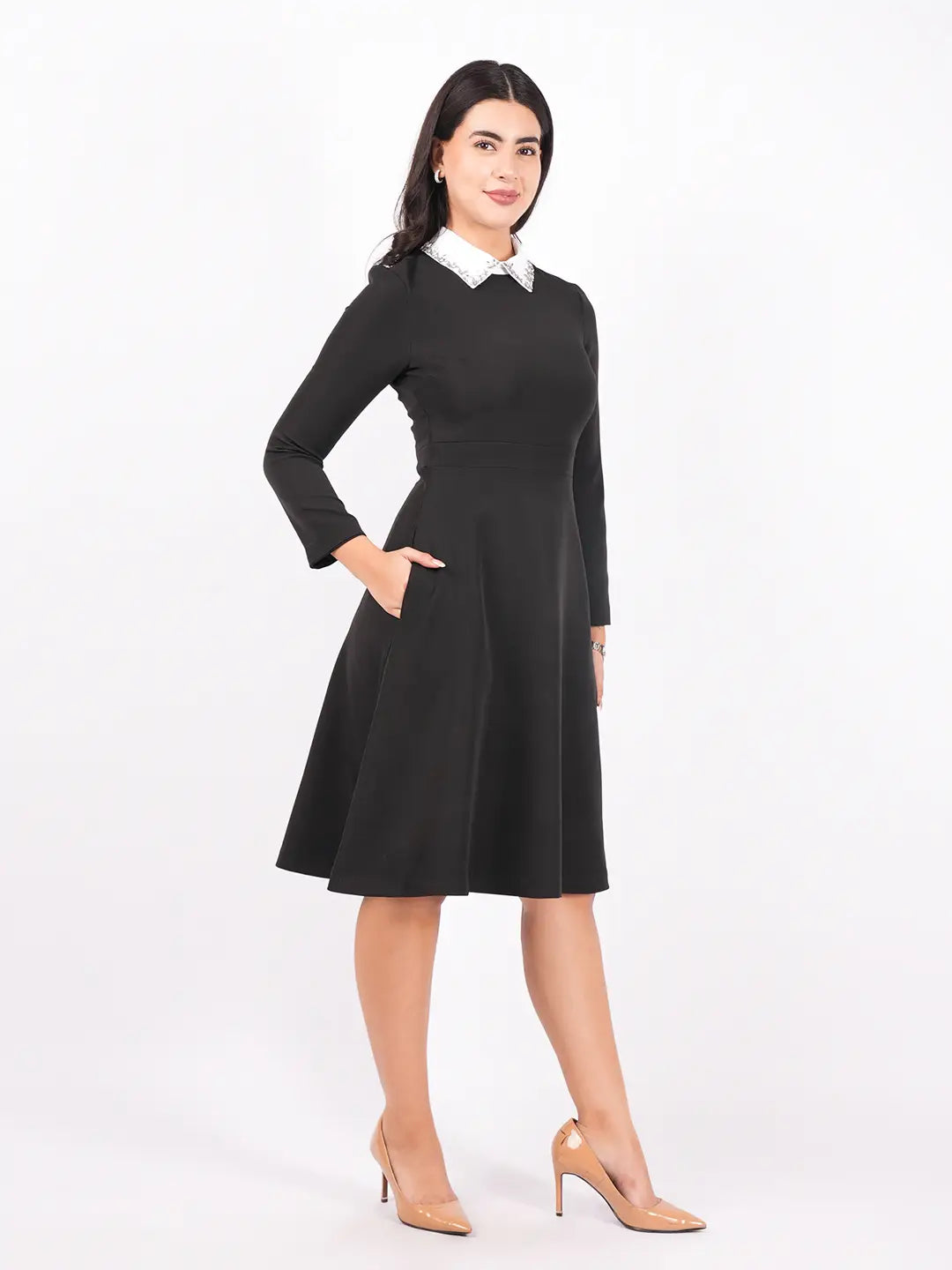 Exude Stardust Collar Dress Dresses