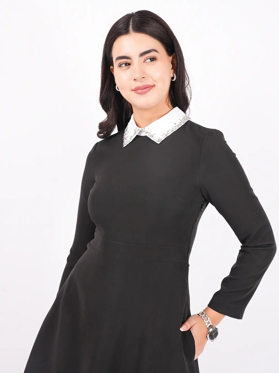 Exude Stardust Collar Dress Dresses