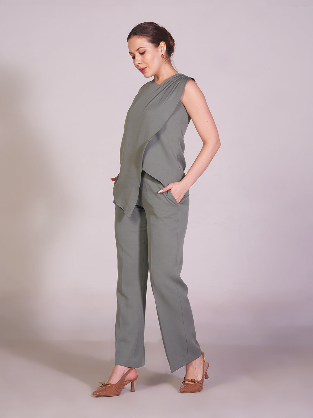 Exude Unbreakable Marina Overlay Co-ord Set (Pista Green)