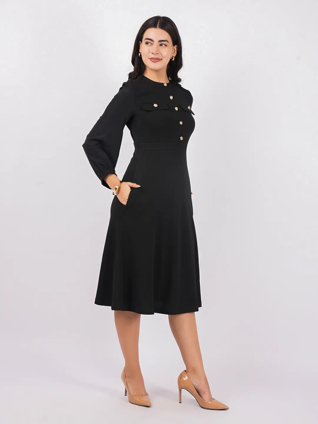 Exude Rivera Pocket Midi Dress Dresses