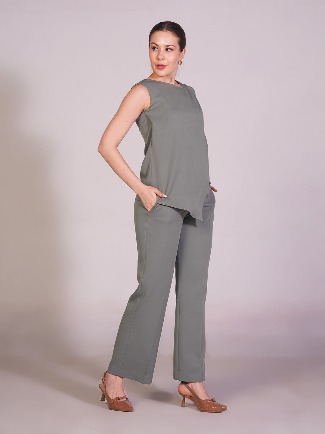Exude Unbreakable Marina Overlay Co-ord Set (Pista Green)