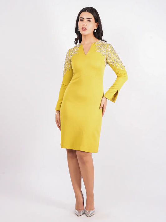 Exude Soleil Grace Hand-Embroidered Dress