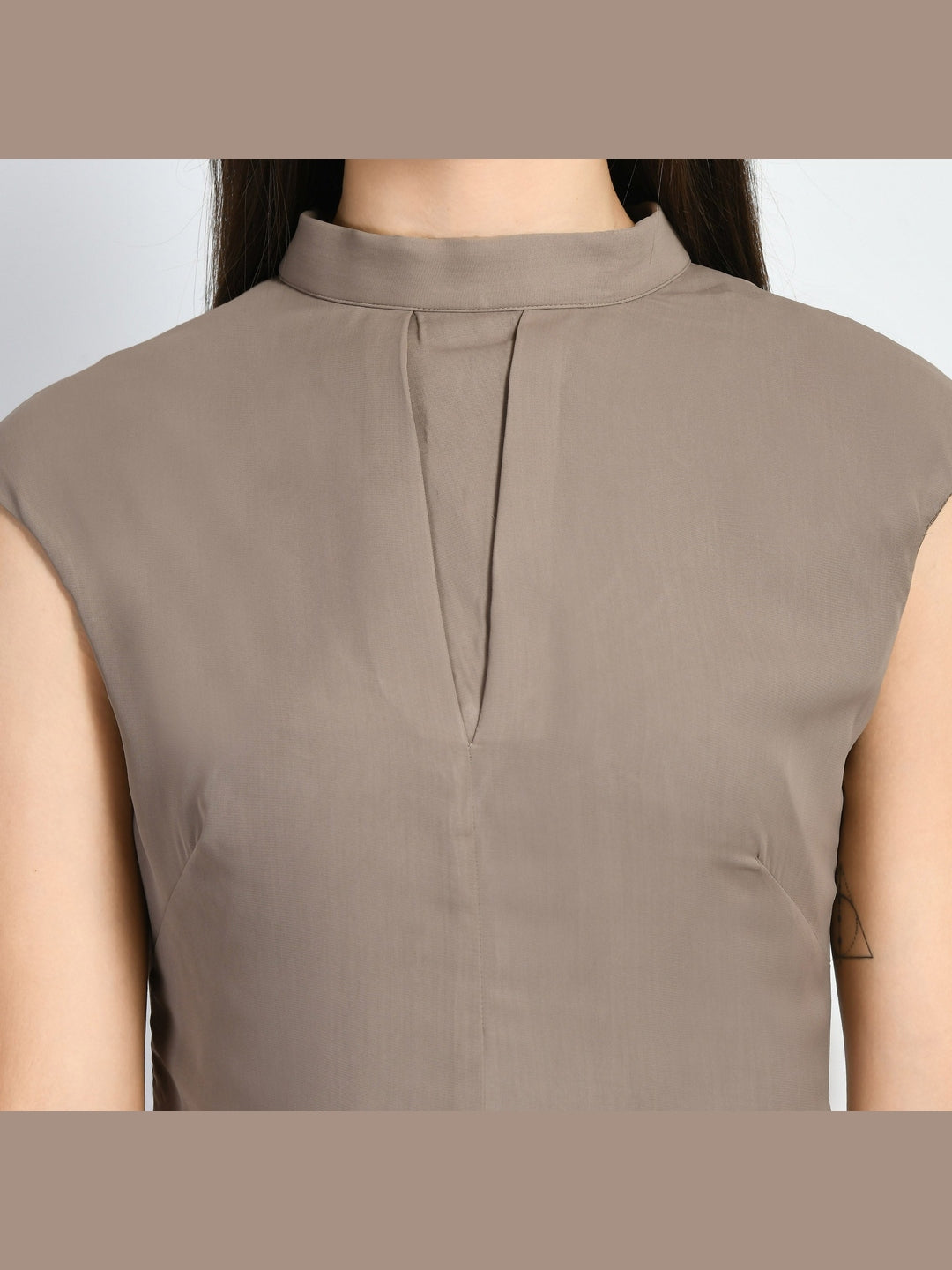 Exude Vibrance Open Back Midi Dress Camel Beige Dresses
